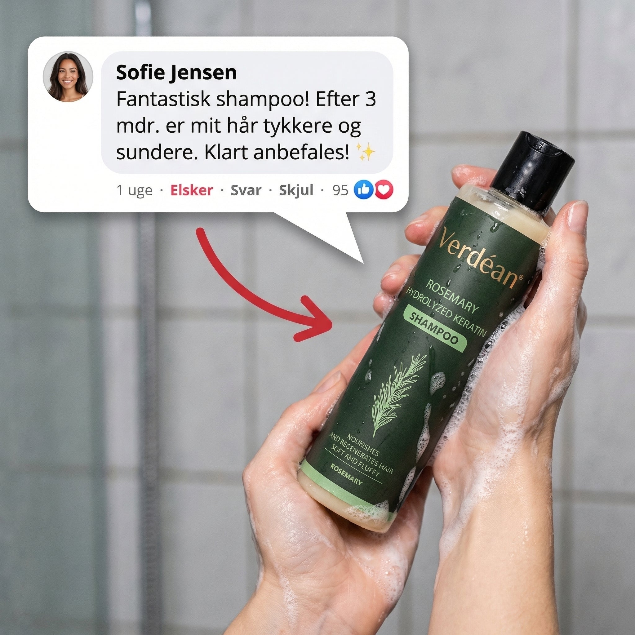 Verdéan™ Rosemary Shampoo Naturlig styrke, volumen og pleje til dit hår