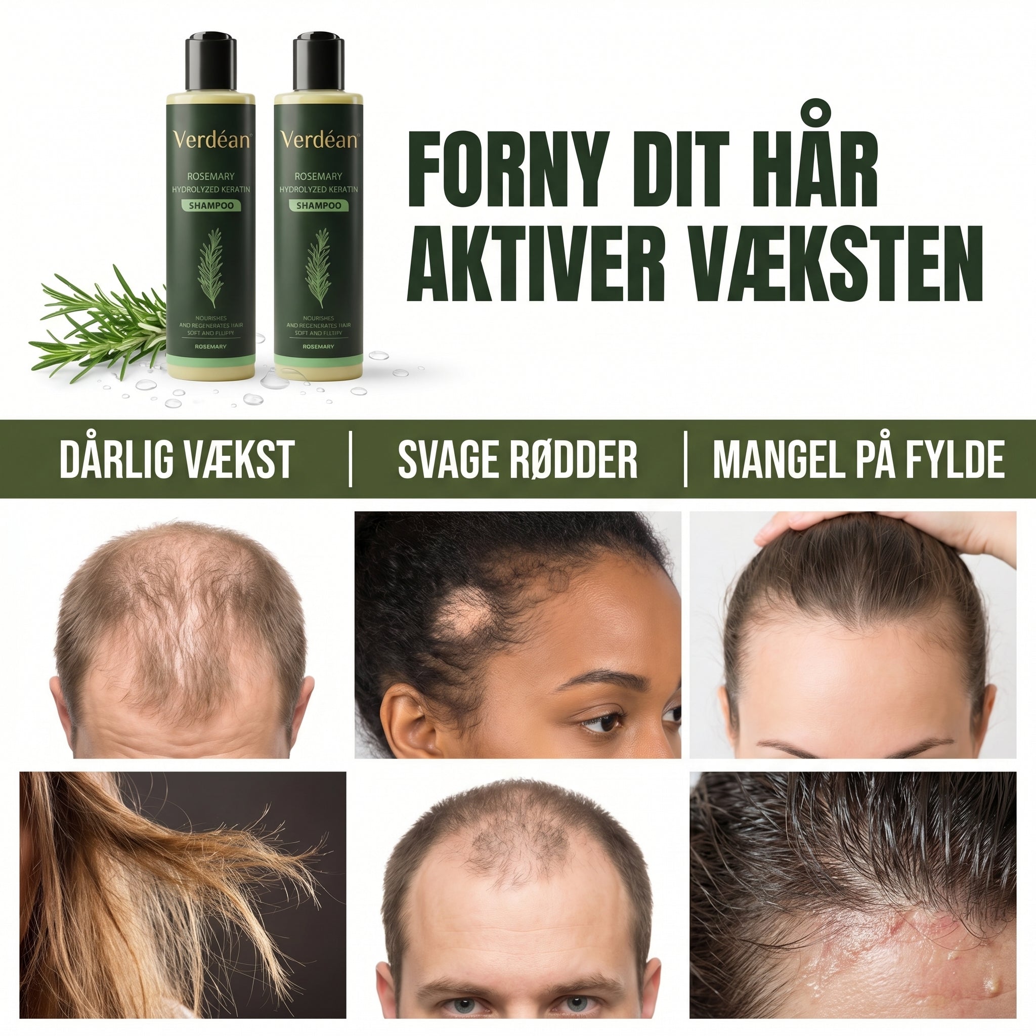 Verdéan™ Rosemary Shampoo Naturlig styrke, volumen og pleje til dit hår
